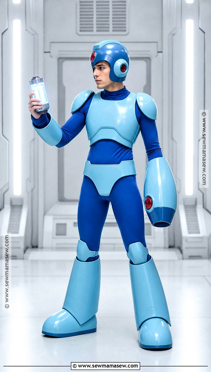 Mega Man Costume With Blue Foam Armor - 30 Video Game Halloween Costumes