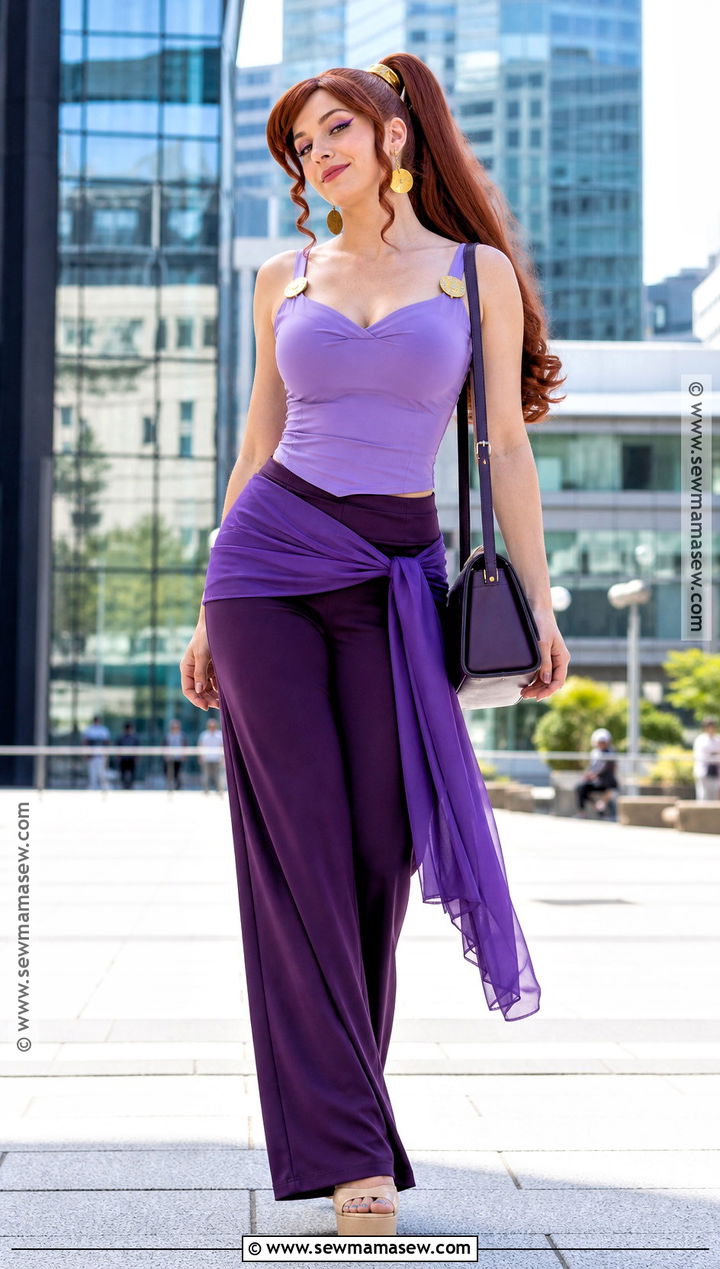 Megara Disneybound Cosplay With Purple Streetwear - 35 megara cosplay ideas