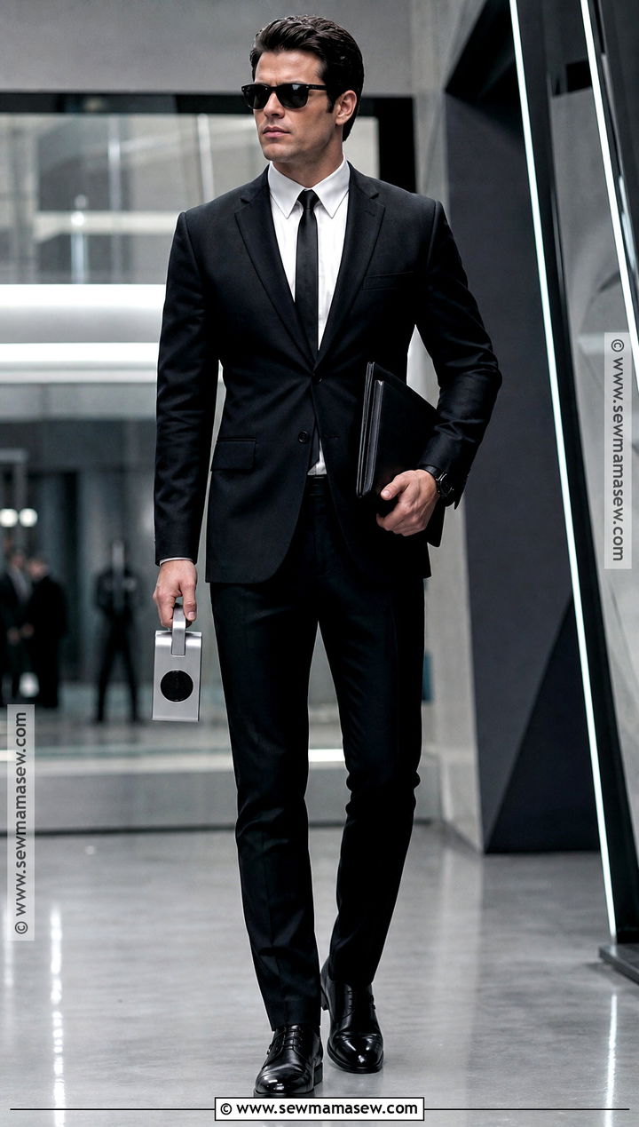 Men In Black Costume With Black Suit - 30 Simple Halloween Costumes for Men