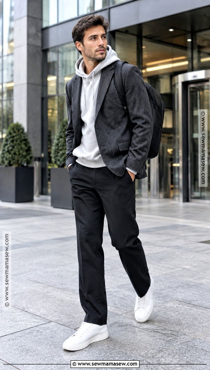 Mens Autumn Blazer And Hoodie Outfit - 20 Autumn Outfits Men Street Styles