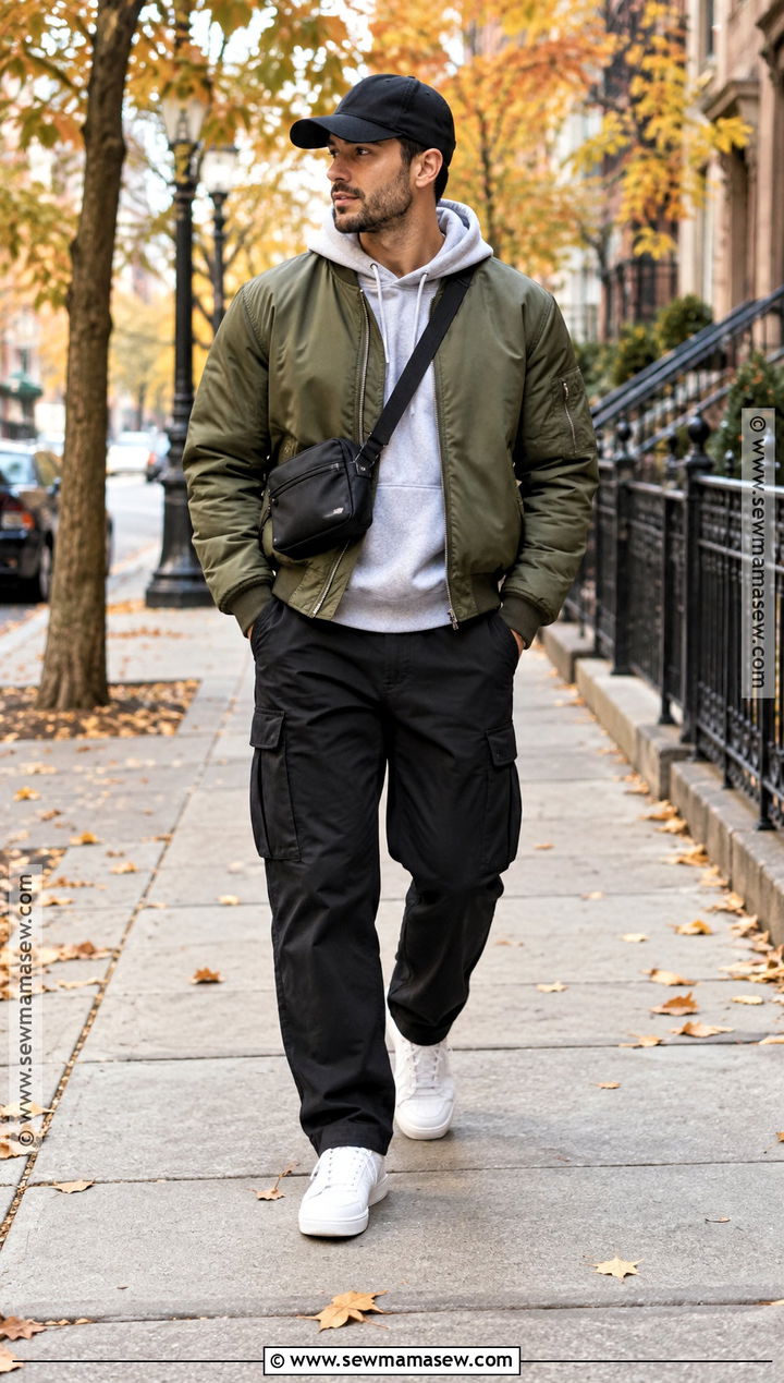 Mens Autumn Bomber Jacket Outfit - 20 Autumn Outfits Men Street Styles