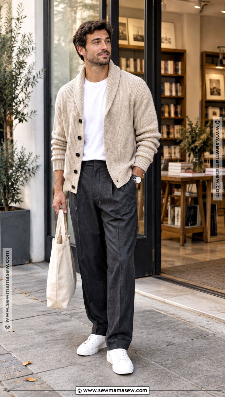 Mens Autumn Cardigan Outfit - 15 Autumn Outfit Ideas Male