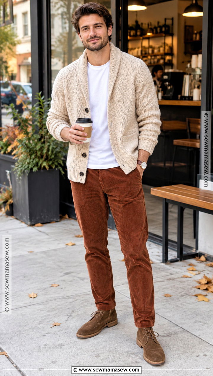 Mens Autumn Cardigan Outfit - 15 autumn mens style ideas