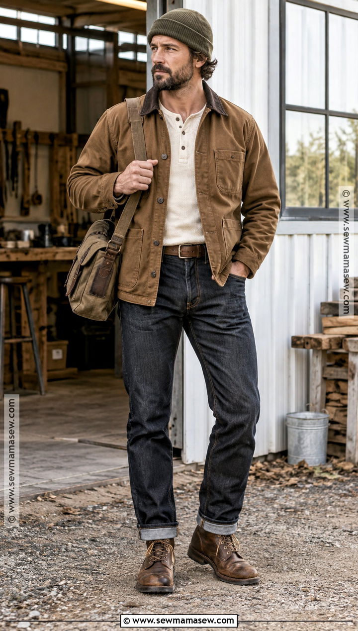 Mens Autumn Chore Jacket Outfit - 15 Autumn Outfit Ideas Male