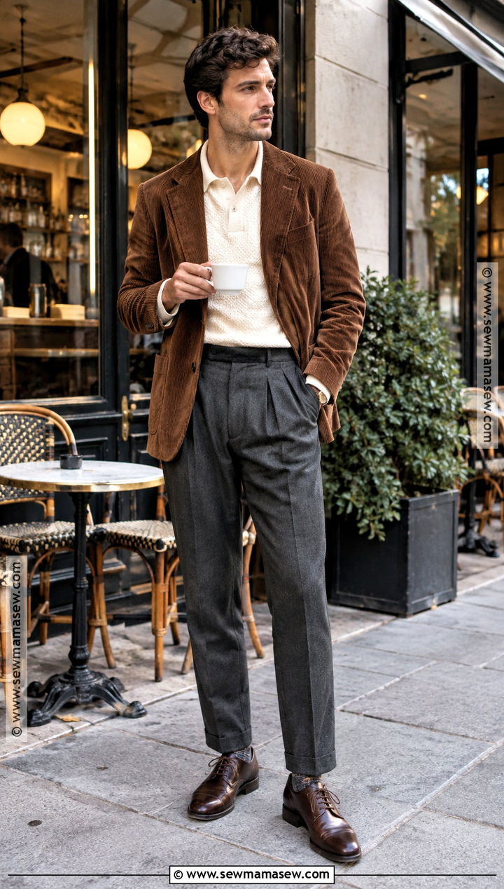 Mens Autumn Corduroy Blazer Outfit - 20 Autumn Outfits Men Street Styles
