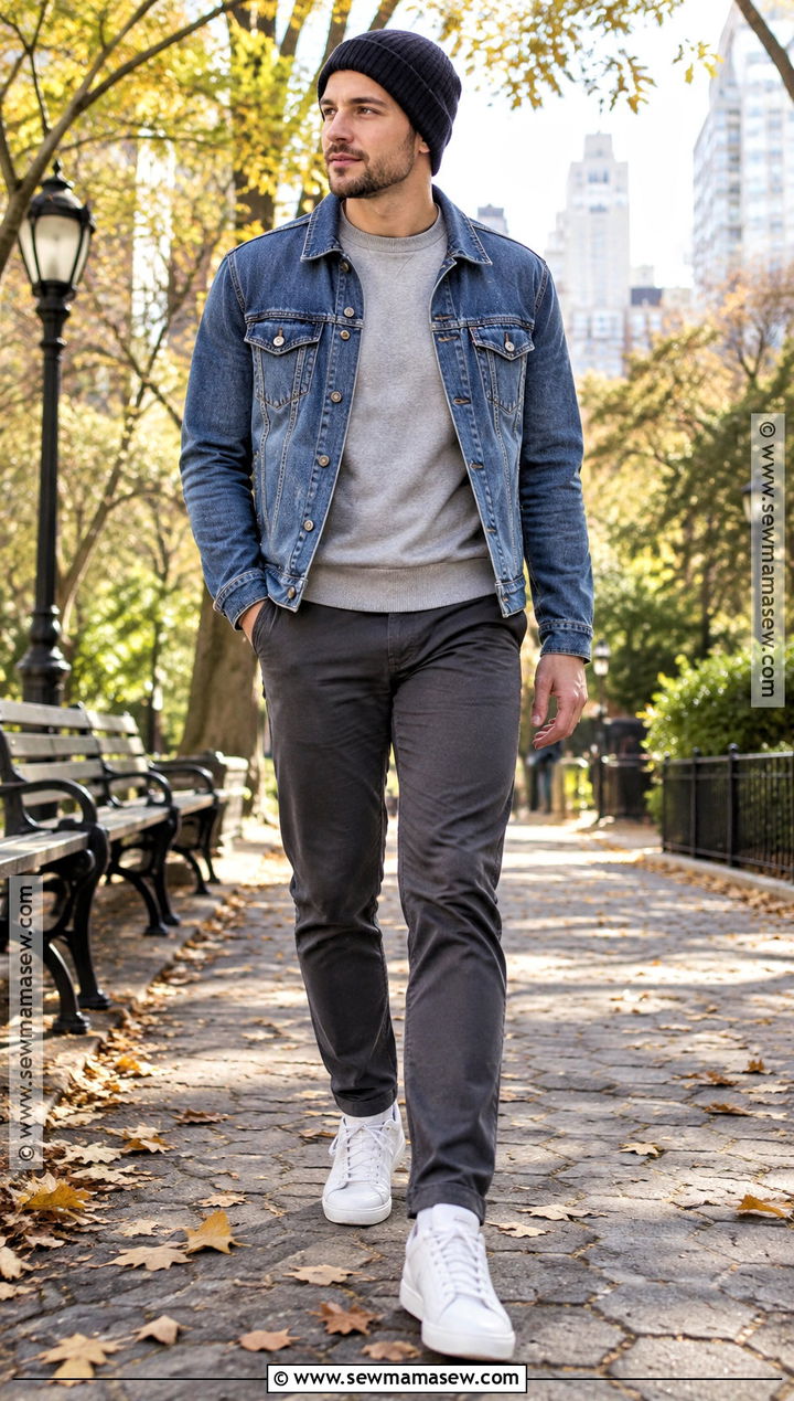 Mens Autumn Denim Jacket Outfit - 15 autumn wear ideas for men