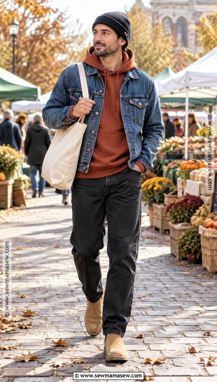 Mens Autumn Denim Jacket Outfit - 25 autumn fits for men