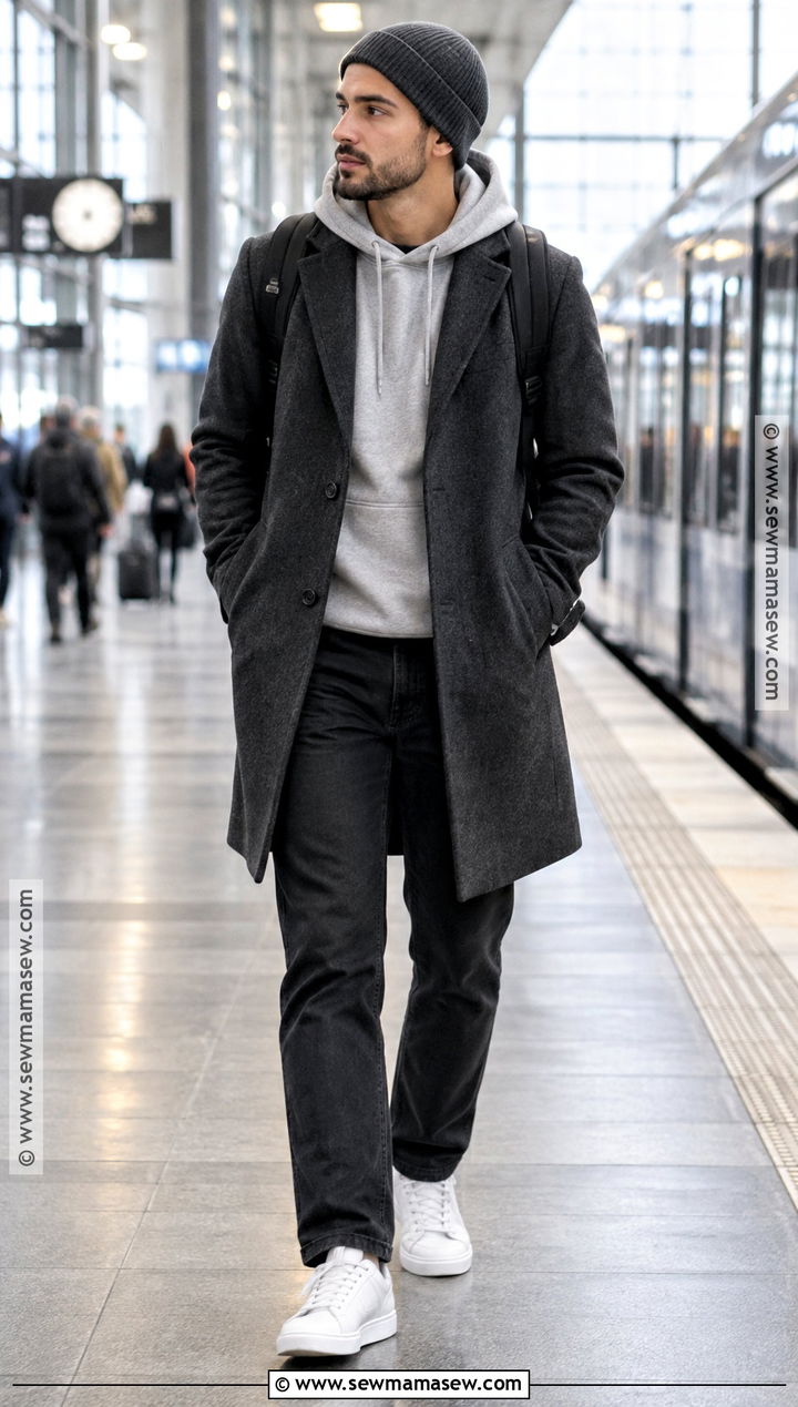 Mens Autumn Hoodie And Coat Outfit - 15 autumn wear ideas for men