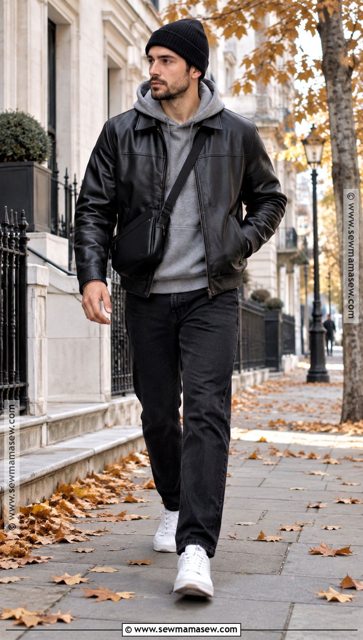 Mens Autumn Leather Jacket Outfit - 15 Autumn Outfit Ideas Male