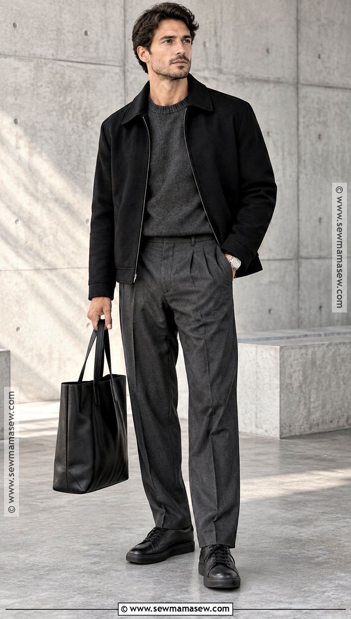 Mens Autumn Monochrome Outfit - 25 autumn fits for men