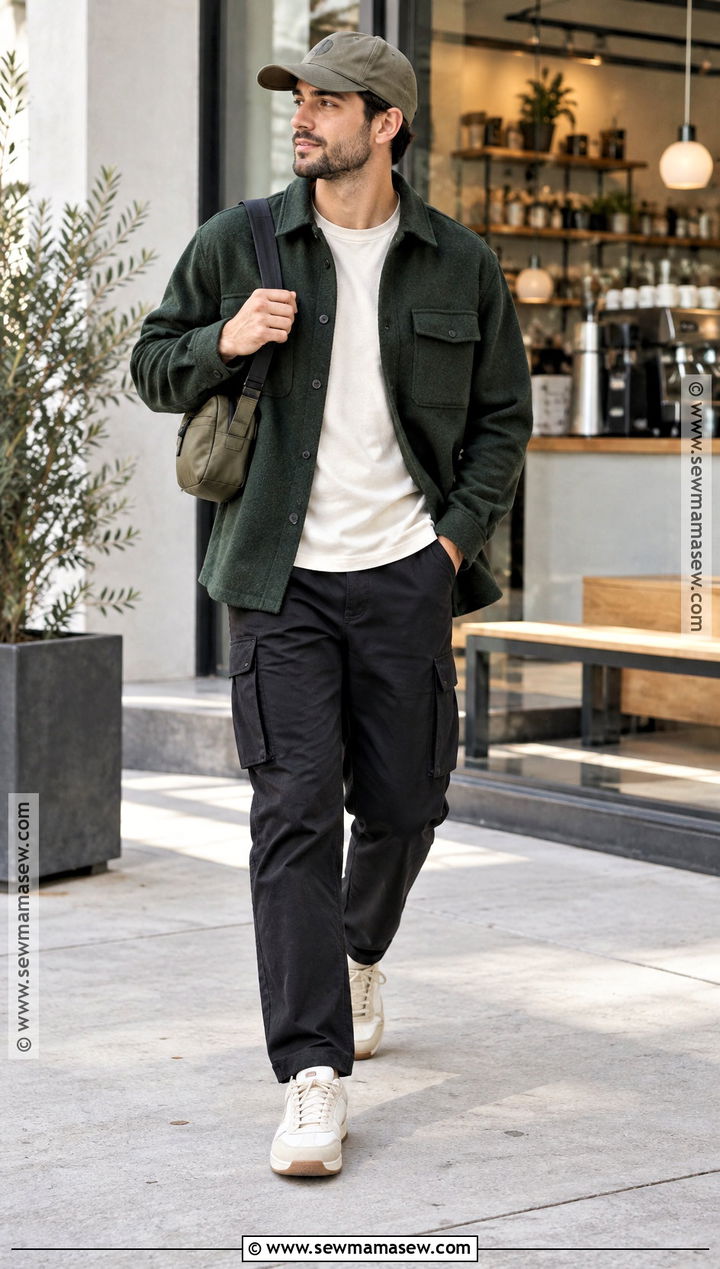 Mens Autumn Overshirt And Cargo Pants Outfit - 15 autumn outfits for men 2026
