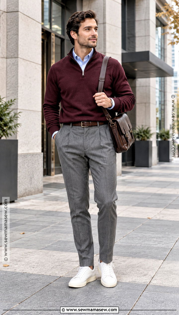 Mens Autumn Quarter Zip Outfit - 20 autumn man style ideas