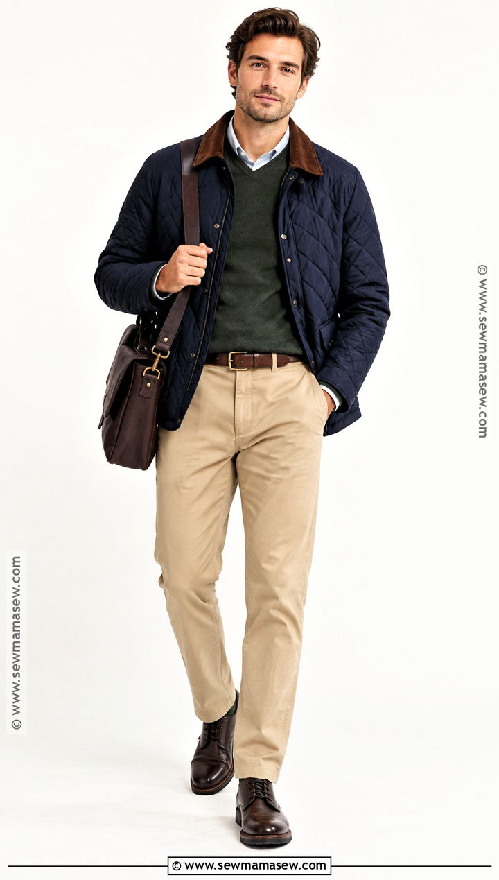Mens Autumn Quilted Jacket Outfit - 20 autumn man style ideas