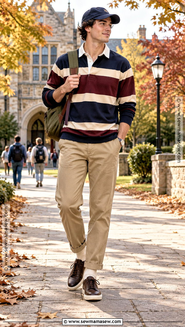 Mens Autumn Rugby Shirt Outfit - 20 autumn man style ideas