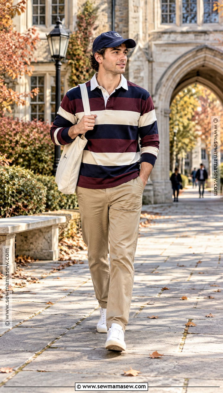 Mens Autumn Rugby Shirt Outfit - 15 autumn mens style ideas