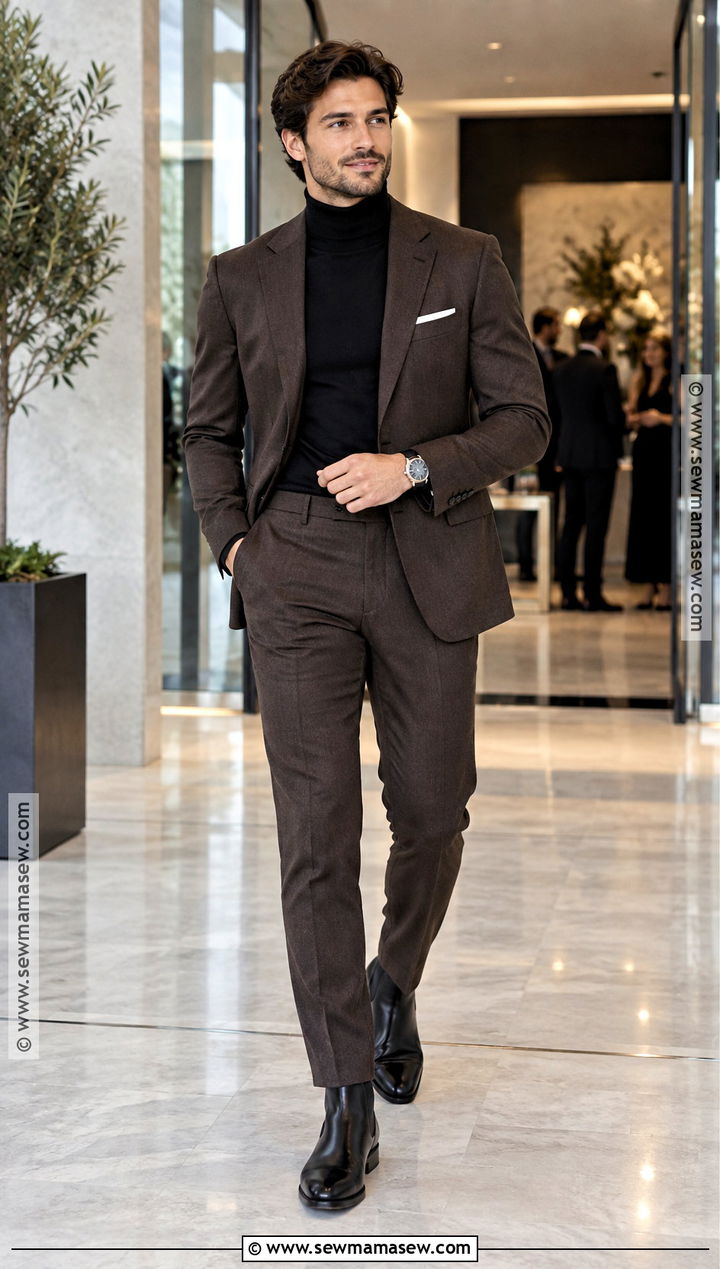 Mens Autumn Suit And Turtleneck Outfit - 25 autumn fits for men