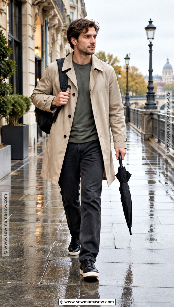 Mens Autumn Trench Coat Outfit - 15 Autumn Outfit Ideas Male