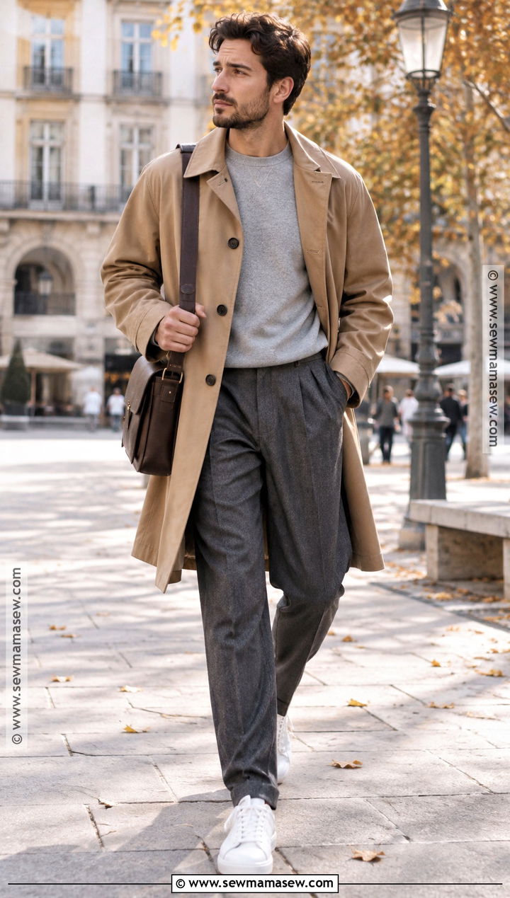 Mens Autumn Trench Coat Outfit - 20 Autumn Outfits Men Street Styles
