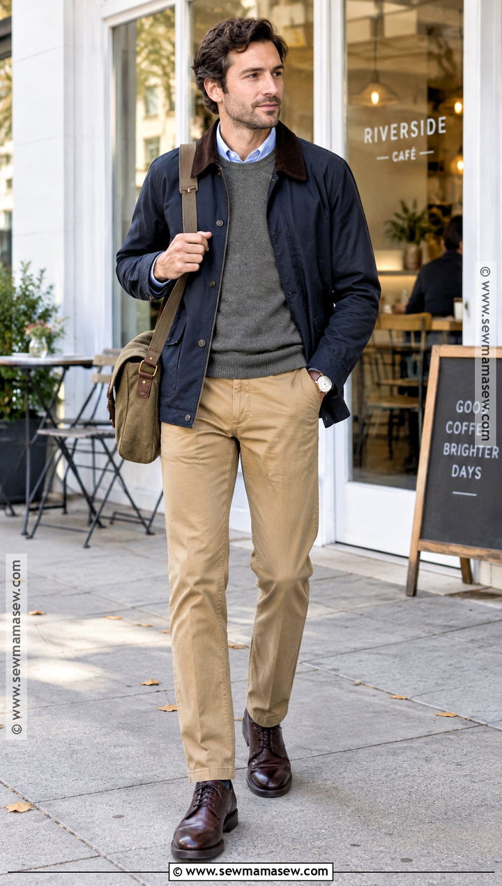 Mens Barn Jacket With Chinos - 15 men's fall fashion clothing ideas