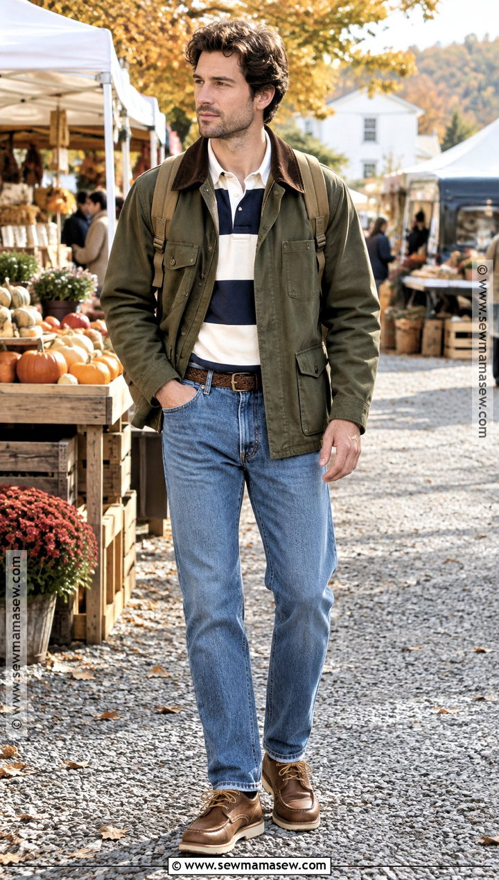Mens Barn Jacket and Straight Jeans Outfit - 25 mens fall fashion ideas