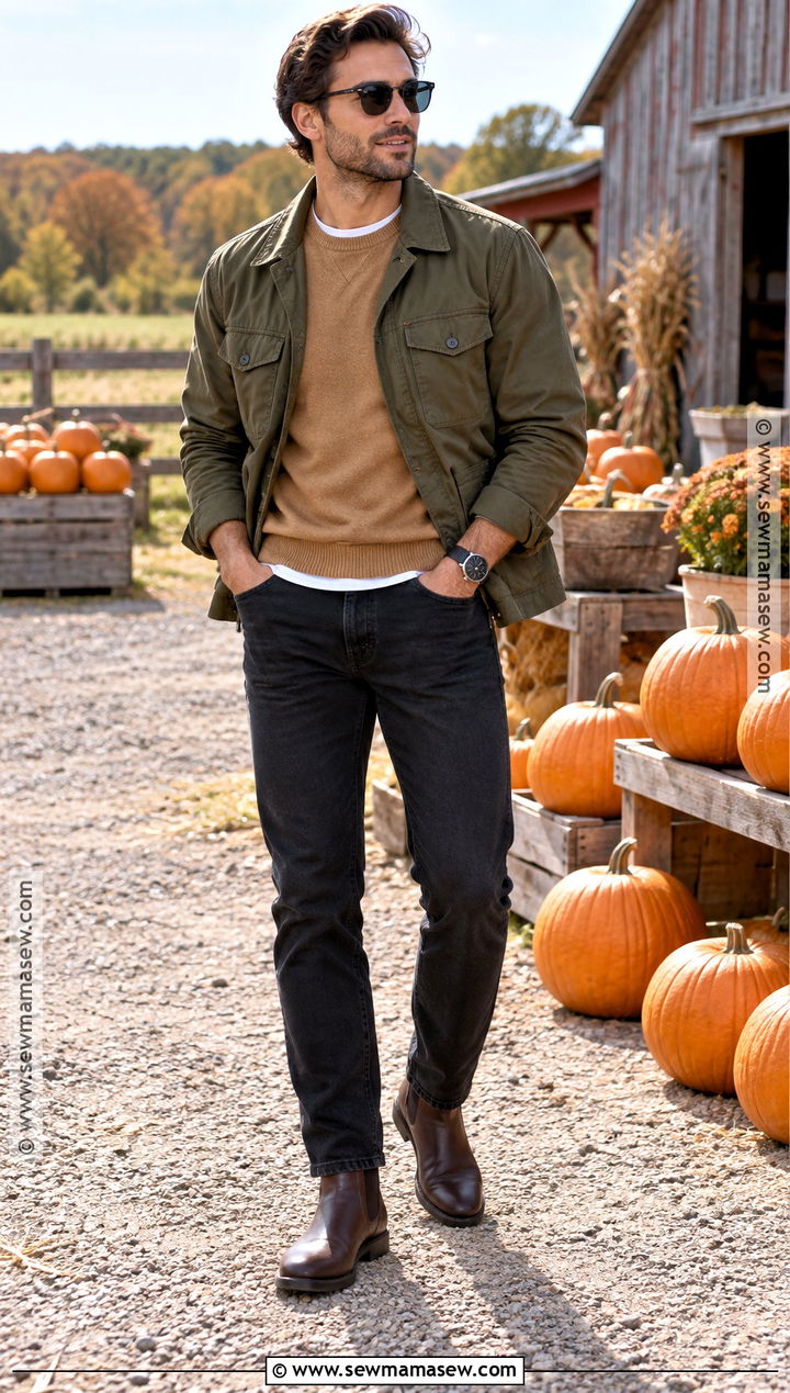 Mens Black Jeans Pumpkin Patch Outfit - 20 men pumpkin patch outfit ideas