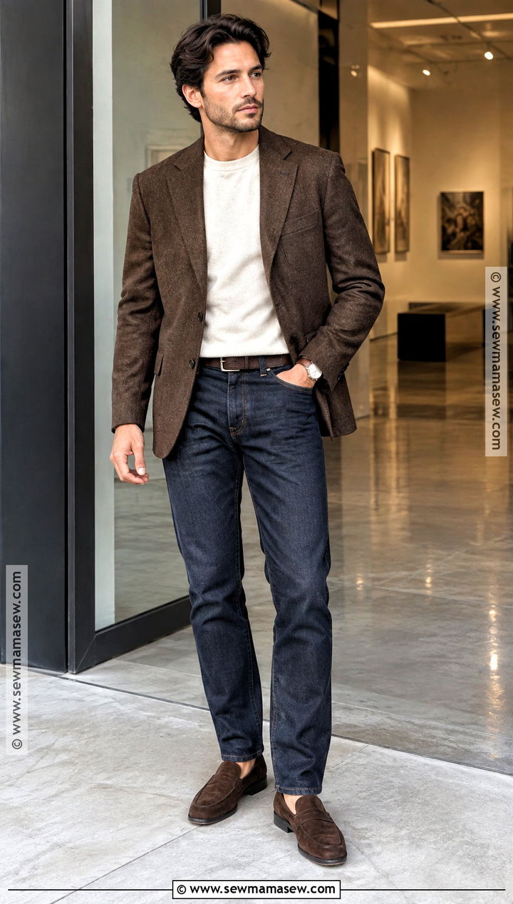 Mens Blazer and Jeans Fall Outfit - 20 men fall fits