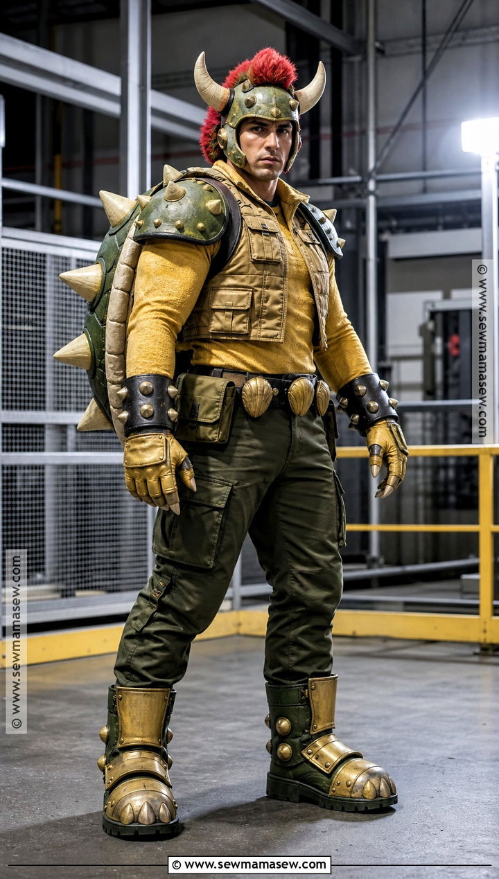 Mens Bowser Cosplay With Utility Vest - 30 bowser cosplay ideas