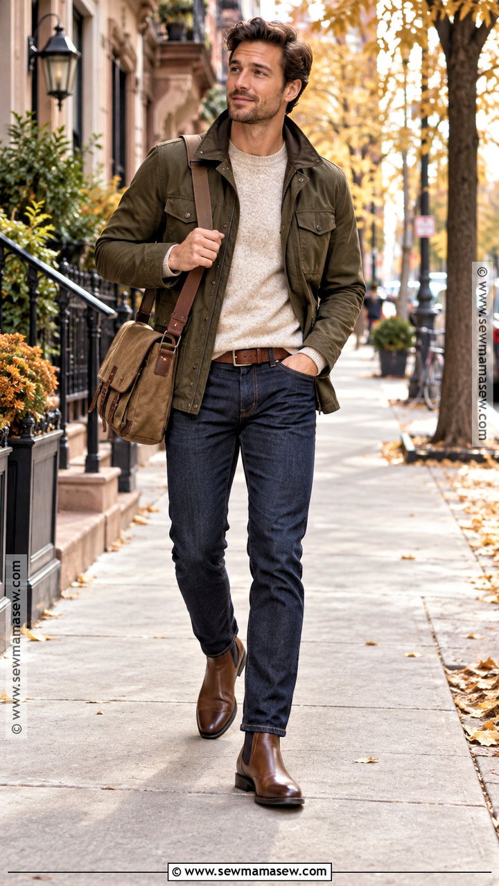 Mens Brown Chelsea Boots With Dark Jeans - 20 men fall shoes