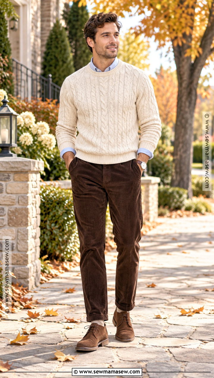 Mens Cable Knit Sweater Fall Outfit - 25 mens outfits fall