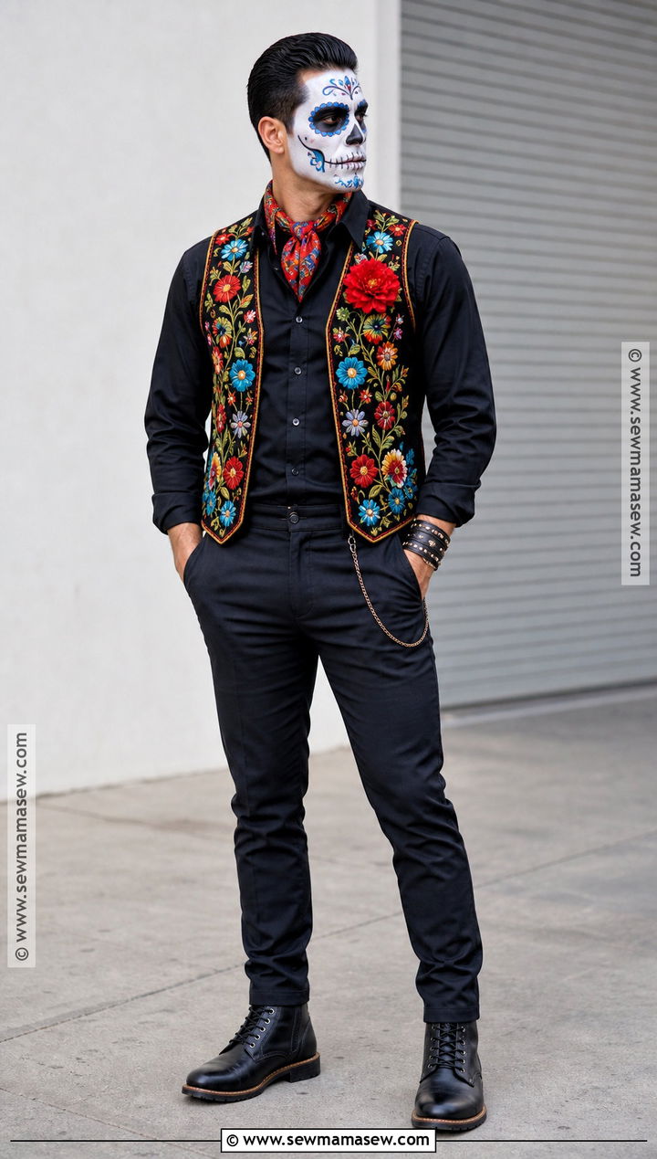 Mens Casual Sugar Skull Costume - 35 sugar skull costume ideas