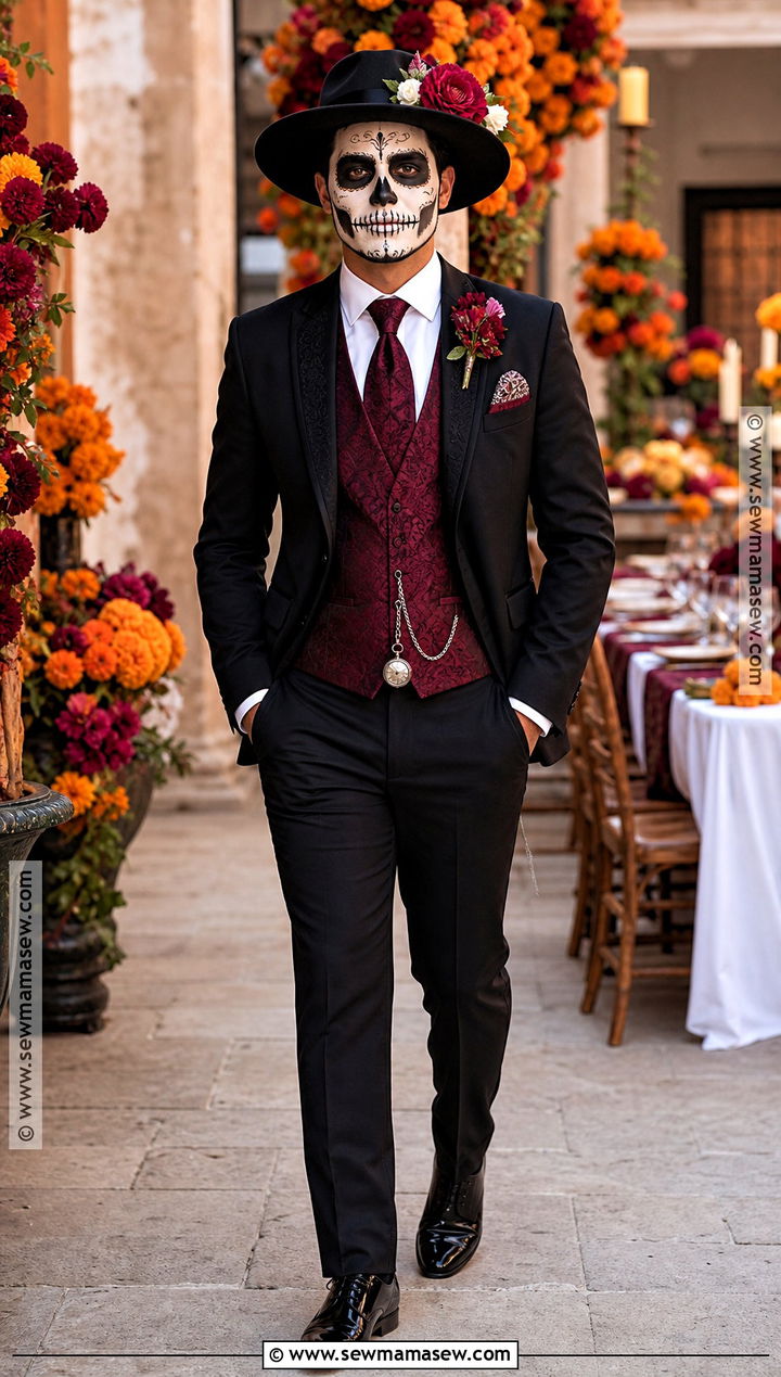 Mens Catrin Suit Outfit - 35 day of the dead outfit ideas