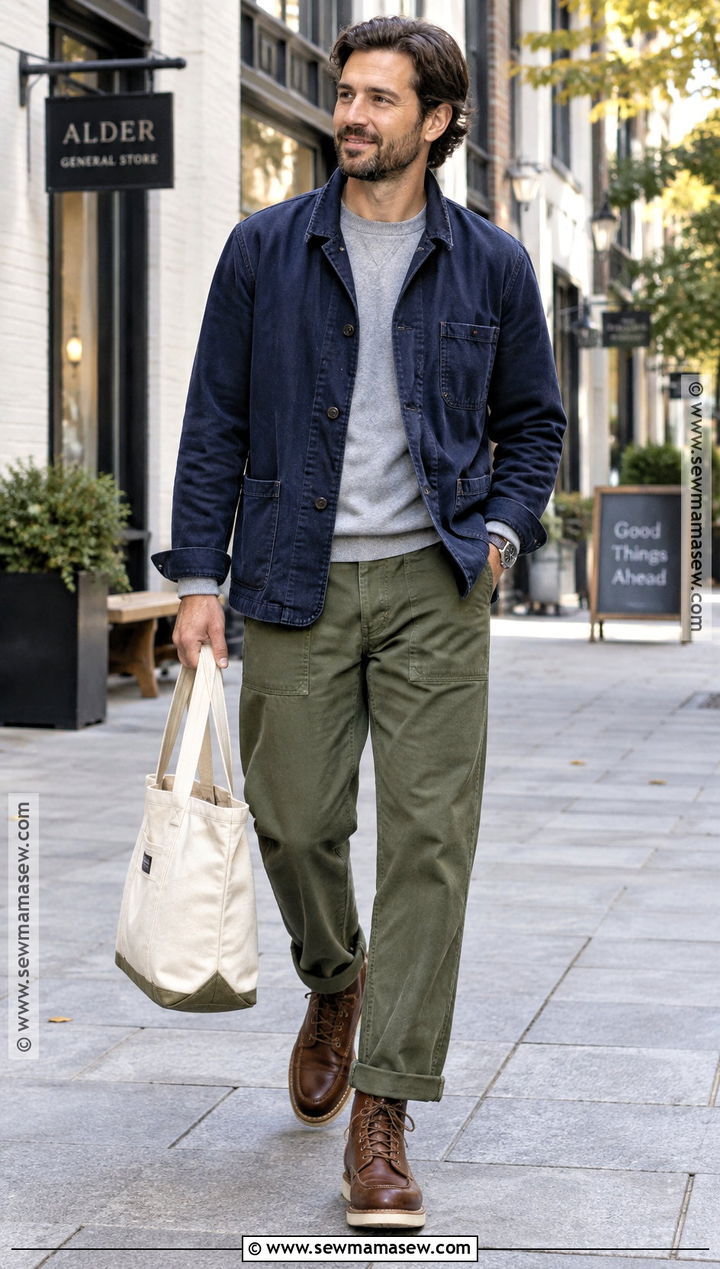Mens Chore Coat With Relaxed Pants - 15 men's fall fashion clothing ideas