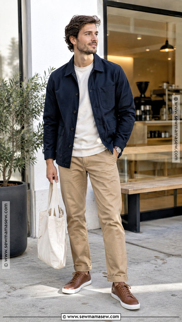 Mens Chore Jacket And Chinos Fall Outfit - 15 fall male outfits casual