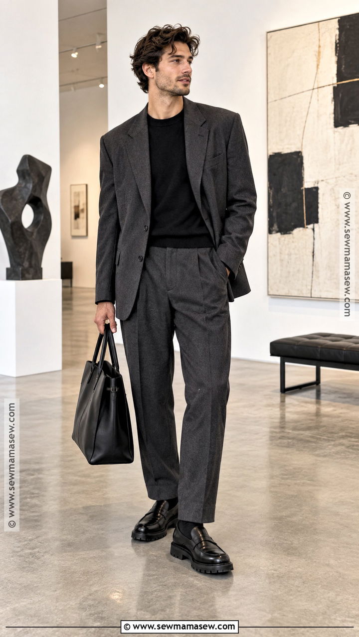 Mens Chunky Loafers With Relaxed Suit - 20 men fall shoes