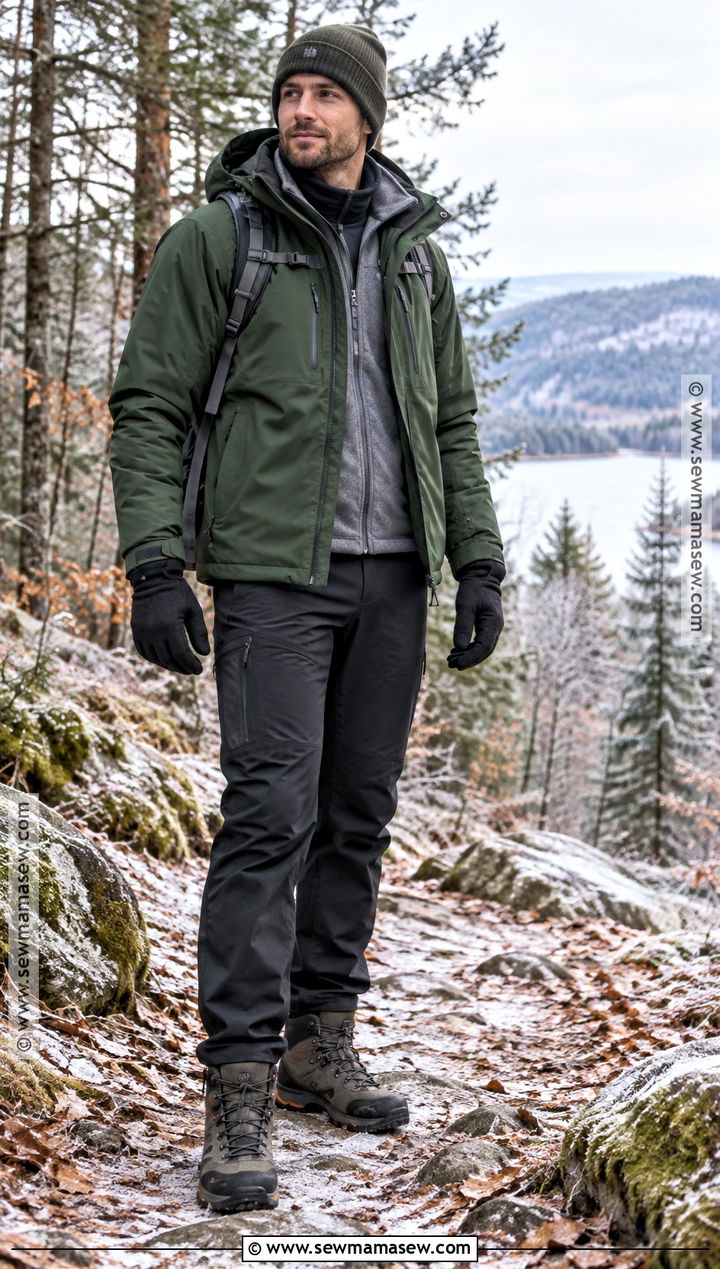Mens Cold Fall Hiking Outfit With An Insulated Jacket - 15 mens hiking outfit fall ideas