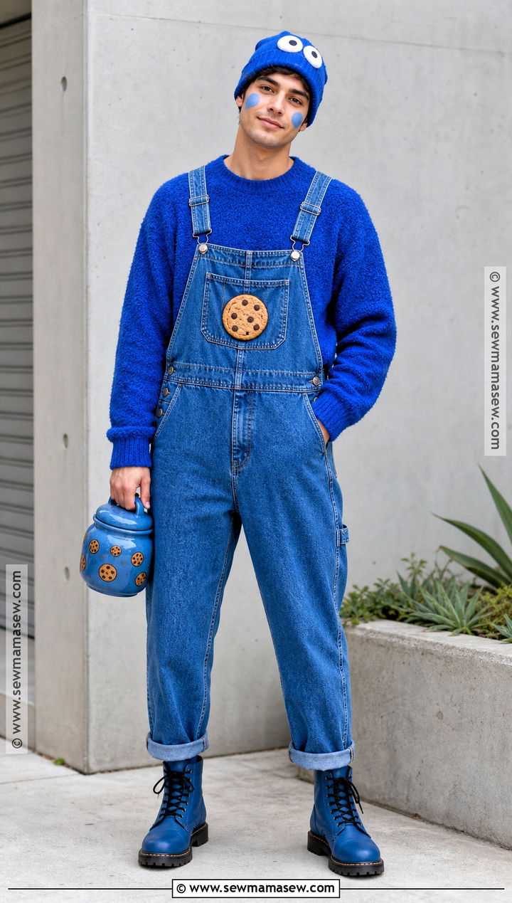 Mens Cookie Monster Overalls Costume - 40 cookie monster costume ideas