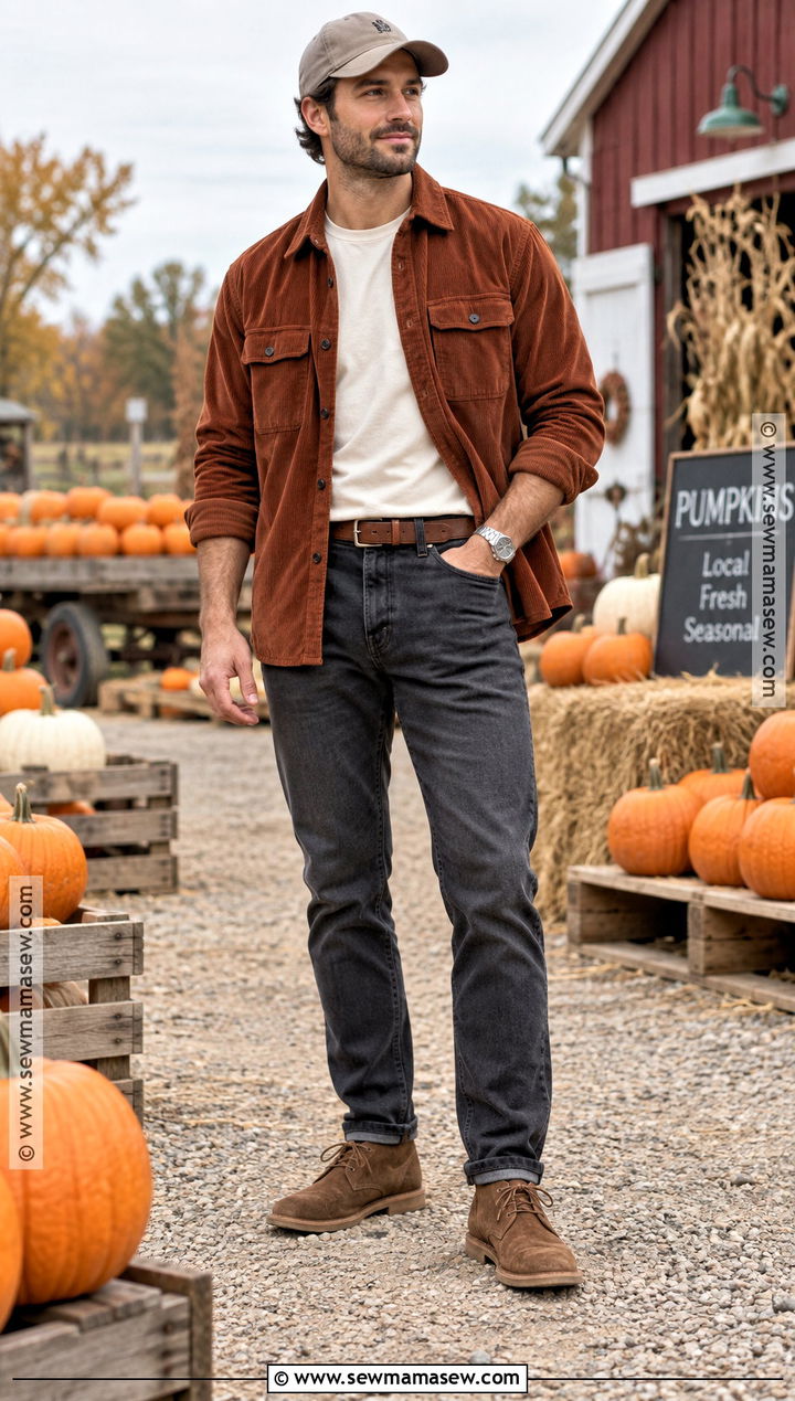 Mens Corduroy Shirt Pumpkin Patch Outfit - 20 men pumpkin patch outfit ideas
