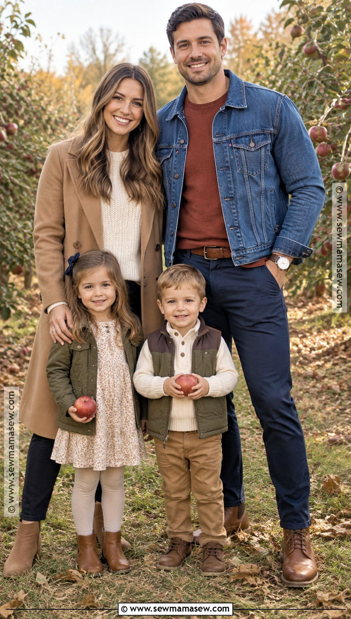 Mens Denim Jacket With Rust Sweater - 15 mens fall family photo outfit ideas