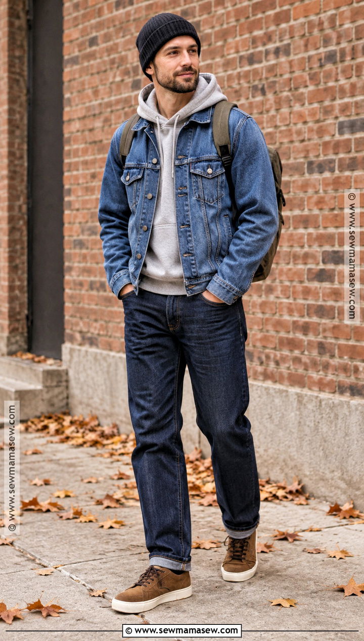 Mens Denim On Denim Fall Outfit - 15 Fall Aesthetic Mens Outfits