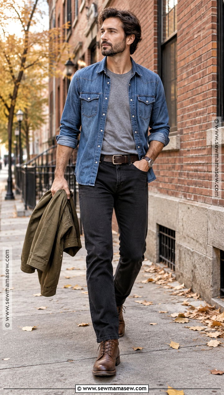 Mens Denim Shirt With Black Jeans And Boots - 25 mens clothing styles casual outfits for men autumn 2026