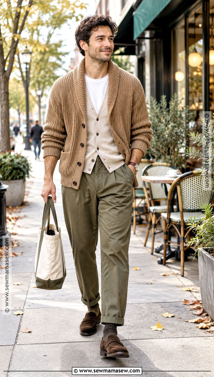 Mens Double Cardigan Fall Outfit - 15 Fall Outfits 2026 Trends for Men
