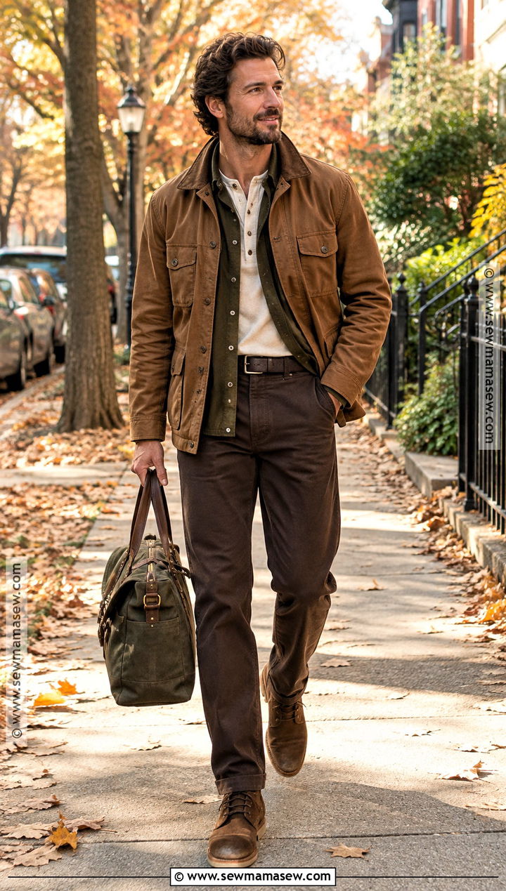 Mens Earth Tone Layered Fall Outfit - 25 fall outfits men autumn