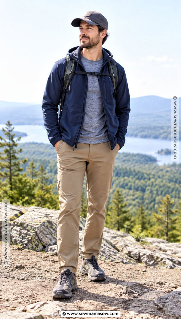 Mens Easy Trail Fall Hiking Outfit With A Soft Shell Jacket - 15 mens hiking outfit fall ideas