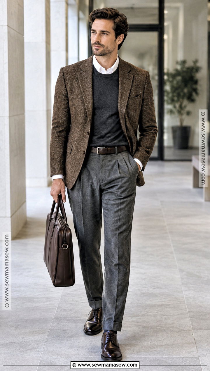 Mens Fall Blazer And Sweater Outfit - 20 Men Fall Style Ideas