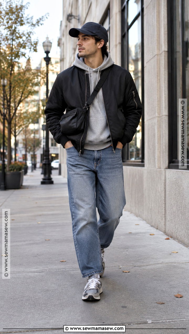Mens Fall Bomber Jacket And Hoodie Outfit - 15 Guy Fit Inspo Fall Ideas