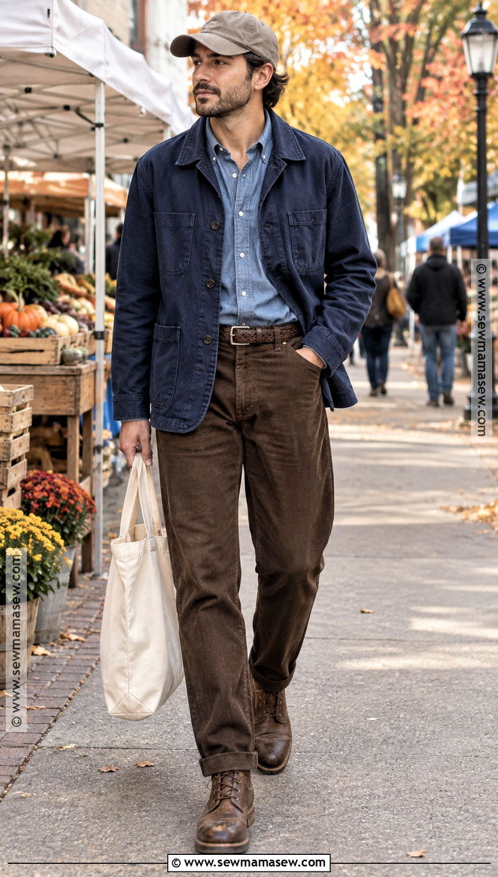 Mens Fall Chore Coat And Work Pants Outfit - 20 fall men outfits autumn