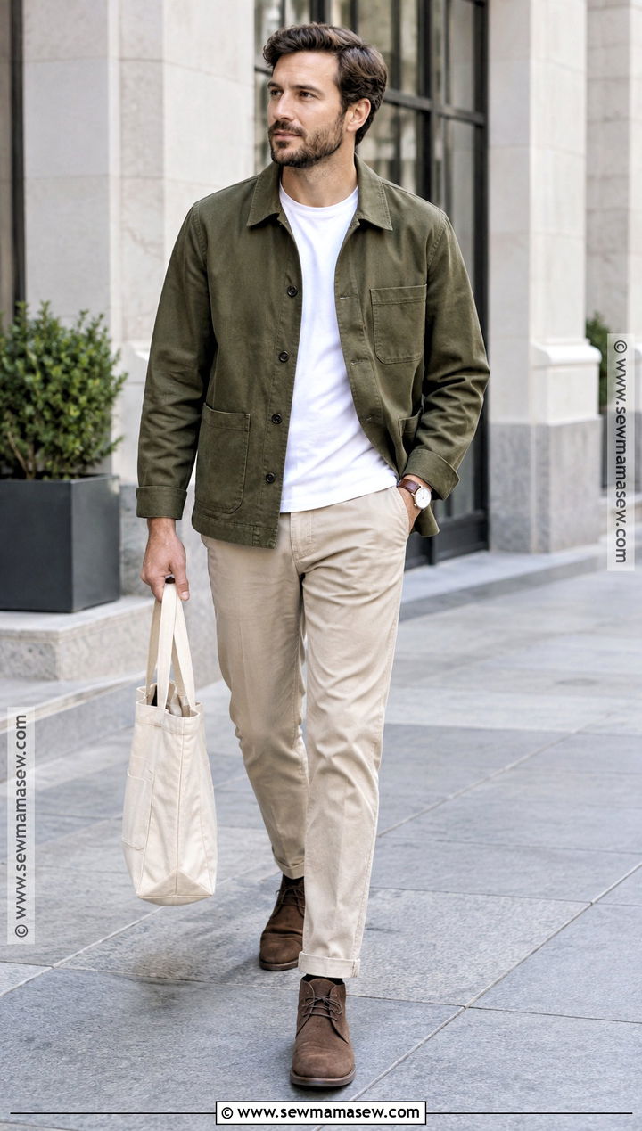 Mens Fall Chore Jacket And Chinos Outfit - 15 men fall attire ideas