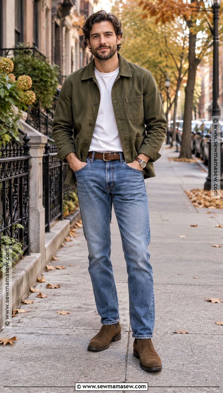Mens Fall Chore Jacket Outfit - 20 outfit inspo fall ideas for men