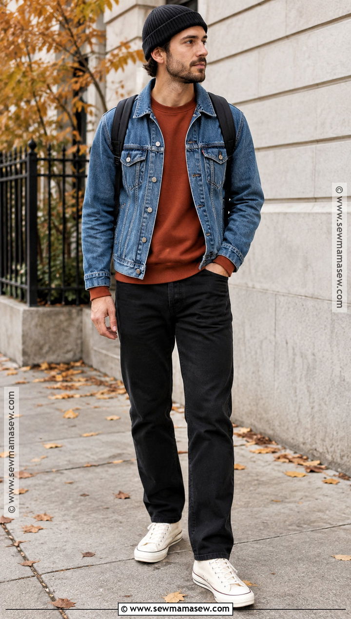 Mens Fall Denim Jacket Outfit - 15 guys clothing styles fall