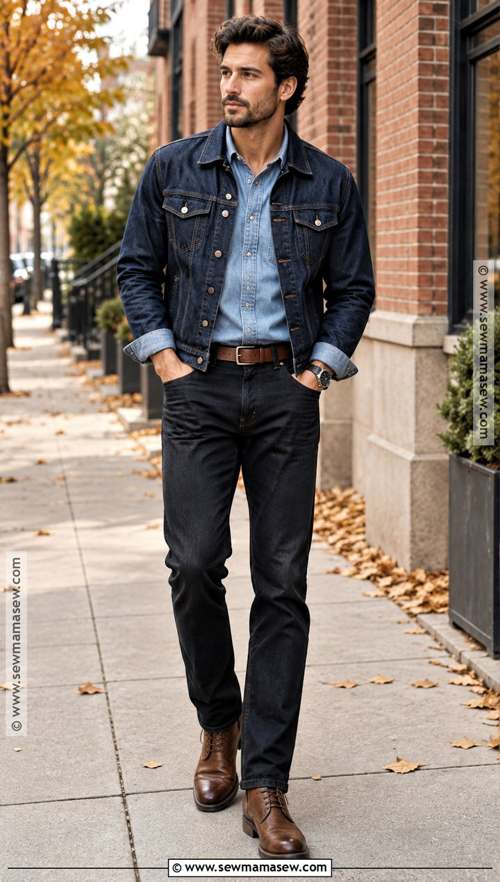Mens Fall Double Denim Outfit - 20 fall fashion outfits for men